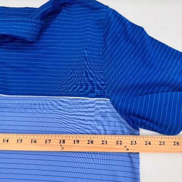 Straight Down Polo Shirt Men XL Blue Golf Performance Stripes Short Sleeves - Picture 10 of 11
